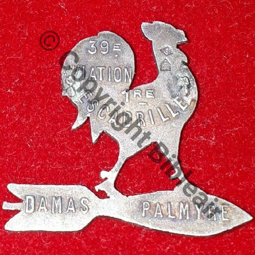 A1430  1923.33 A1430NH 1eDRILLE BR.117 1.39eRAO RAYACK Grave 39eAviatio 1re Drille DAMAS PALMYRE 2Poincons 2Annos KC Dos lisse irreg Src.marcadessus 572Eur04.19 Dos